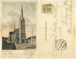 Régi képeslap - Mária-Remete Az új templom 1902