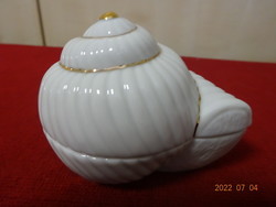 Kínai porcelán, csiga formájú ékszertartó, hossza 9 cm. Vanneki! Jókai.