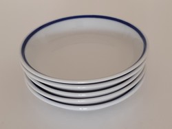 Régi Zsolnay porcelán kék csíkos kis tálka 5 db tál