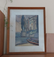 (K) Szabó Sándor szignózott festmény 40x50 cm kerettel
