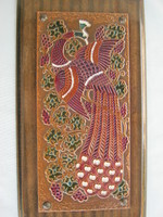 Copper picture wall decoration painted peacock