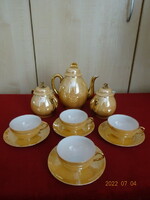 Japanese porcelain golden brown coffee set, for four. He has! Jokai.