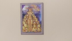 Modern absztrakt festmény + akt női alak magyar művésztől 33x24 cm kerettel