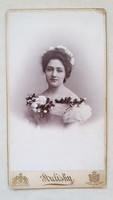 Antique wedding photo 1897 bridal portrait strelisky lipót studio photo