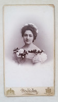 Antique wedding photo 1897 bride portrait Strelisky Lipót studio photo