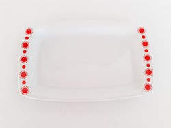 Retro Alföldi porcelain center varia small tray with red pattern