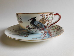 Japanese eggshell porcelain bird tea set with lithophanic geisha head