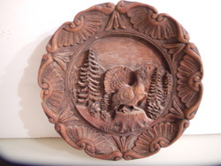 TÁNYÉR - FA - KÉZZEL  FARAGOTT - 24 x 4 cm OSZTRÁK - RENDKÍVÜL RÉSZLETGAZDAG -  HIBÁTLAN