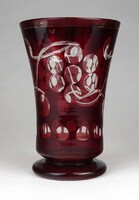 1A962 old burgundy-colored ground glass goblet 13 cm
