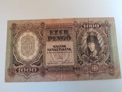 1000 pengő 1943 VF aránylag alacsony sorszám