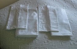 Fehér pamut-damaszt ágyneműhuzat garnitúra párban, nem használt, nem mosott