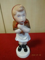 Aquincum porcelain figural sculpture. The girl with the headscarf. He has! Jokai.