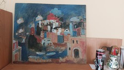 Kvalitásos városkép festmény 49x60 cm