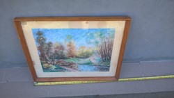(K) Régi festmény szignóval  52x42 cm kerettel