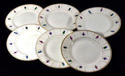 Dagobert peche (1887–1923) 6 porcelain cake plates with Hungarian merchant seal!