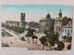 Debrecen, Debreczen, Piacz-utca városi bérpalotákkal, 1915, képeslap