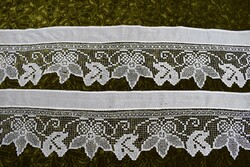 Rece lace shelf decoration, drapery curtain tablecloth lace strip ribbon 110 x 15 cm x2pcs. + Carrier material
