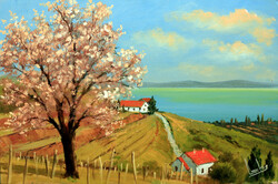 Special price! Lute pearl: spring at Balaton 20x30 cm