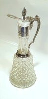 Art Deco ezüstözött szerelékes likőrős karaffa, kancsó, kiöntő