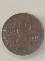 Szeged bronz emlékérem műanyag tokban
