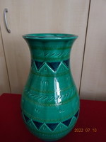 Német mázas kerámia váza, kézzel festett, 30 cm magas. Vanneki! Jókai.