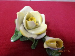 Herend porcelain yellow rose, length 14 cm. He has! Jokai.