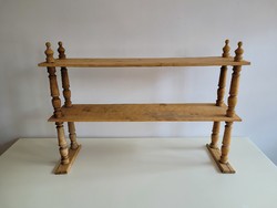 Vintage old folk wooden furniture chest of drawers cupboard serving top wooden shelf 97.5 cm