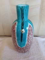 Iparművészeti padlóváza - nagy méretű, jelzett, hibátlan, 33 cm