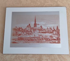 Etching print? Framed, 31.5 x 24 cm