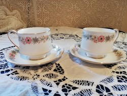 Old fine porcelain English paragon belinda flower patterned tea sets 2 pieces for sale!