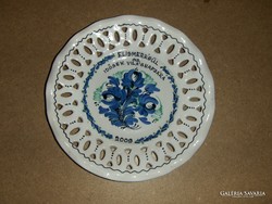 World Day of the Elderly 2009 openwork edge marked wall plate 22 cm ambrus (ap)