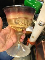 Glass goblet, German signature, unique work, height 16 cm.