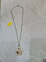 Porcelain pendant with silver chain