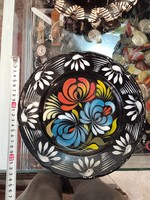 Granite ceramic plate, flawless work with a diameter of 22 cm