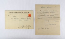 1J703 Dr. Bedő Albert miniszterelnökségi levele papírrégiség 1942