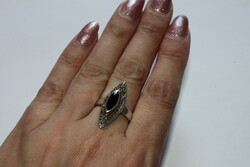 Ónix-markazit köves ezüst gyűrű