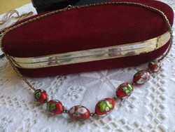 Fire enamel chain with antique filigree decoration