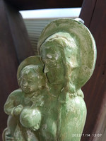 Szűz Mária kis Jézussal relief, Madonna gyermekkel, domború kép, falidísz, dombormű