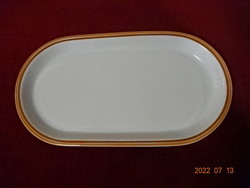 Alföldi porcelain bowl, oval, yellow - brown stripes. He has! Jokai.
