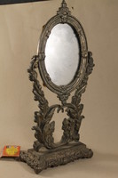 Antik bronz barokk asztali tükör 305