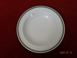 Alföldi porcelain deep plate, green striped. He has! Jokai.