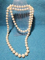 Old long white tekla string of beads (315)