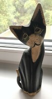 Fa macska szobor - cica