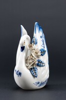 Tf-208 porcelain swan with rose decoration, gilded, beautiful