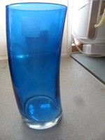Leonardo blue glass curved vase, cup