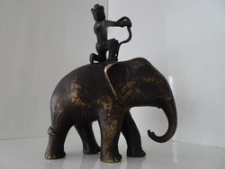 Antik délkelet ázsiai bronz elefánt harcossal