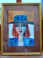 Cornelia Burger - in a hat (1992 | 50x39.5)