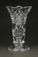 1J797 old cut glass violet vase 10 cm
