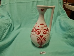 A007 zsolnay red flower jug 27 cm