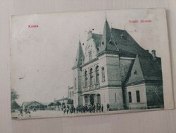 Kassa Vasúti állomás, vasútállomás, pályaudvar, 1908 képeslap